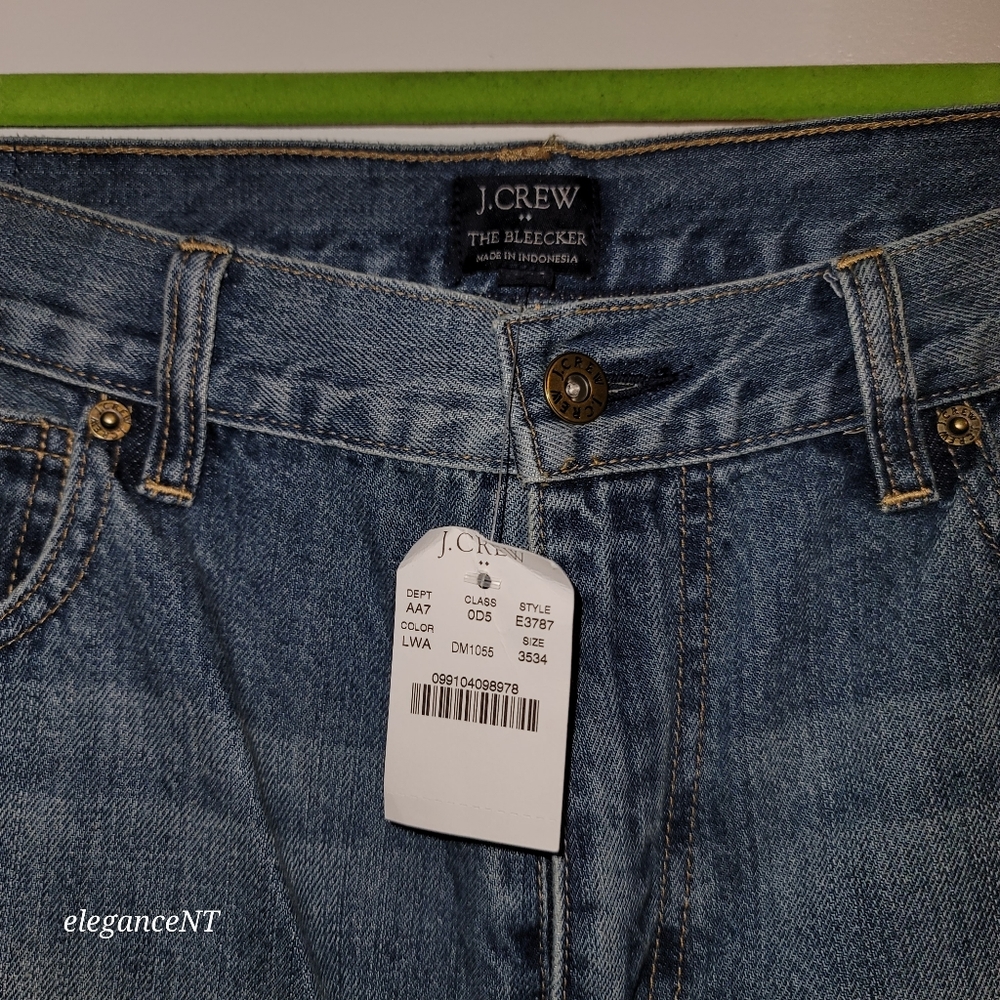 J Crew The Bleecker Straight Leg  jeans 35 x 34 NWT - Picture 3 of 9